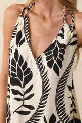 Whispers Of Light Black Floral Print Open Back Maxi Dress