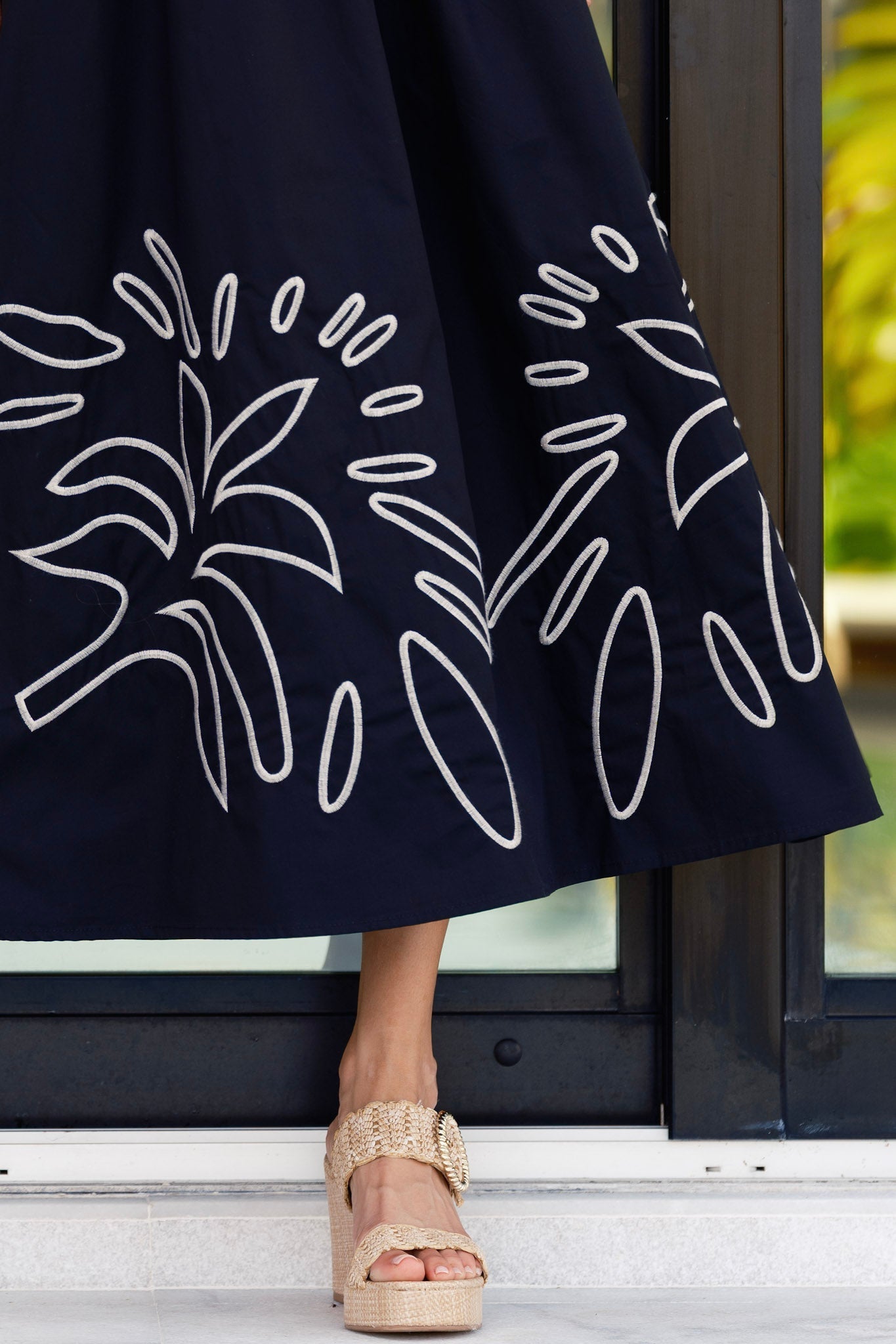 Makes Perfect Sense Black Cotton Embroidered Maxi Dress