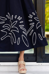 Makes Perfect Sense Black Cotton Embroidered Maxi Dress