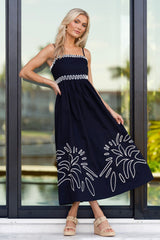 Makes Perfect Sense Black Cotton Embroidered Maxi Dress