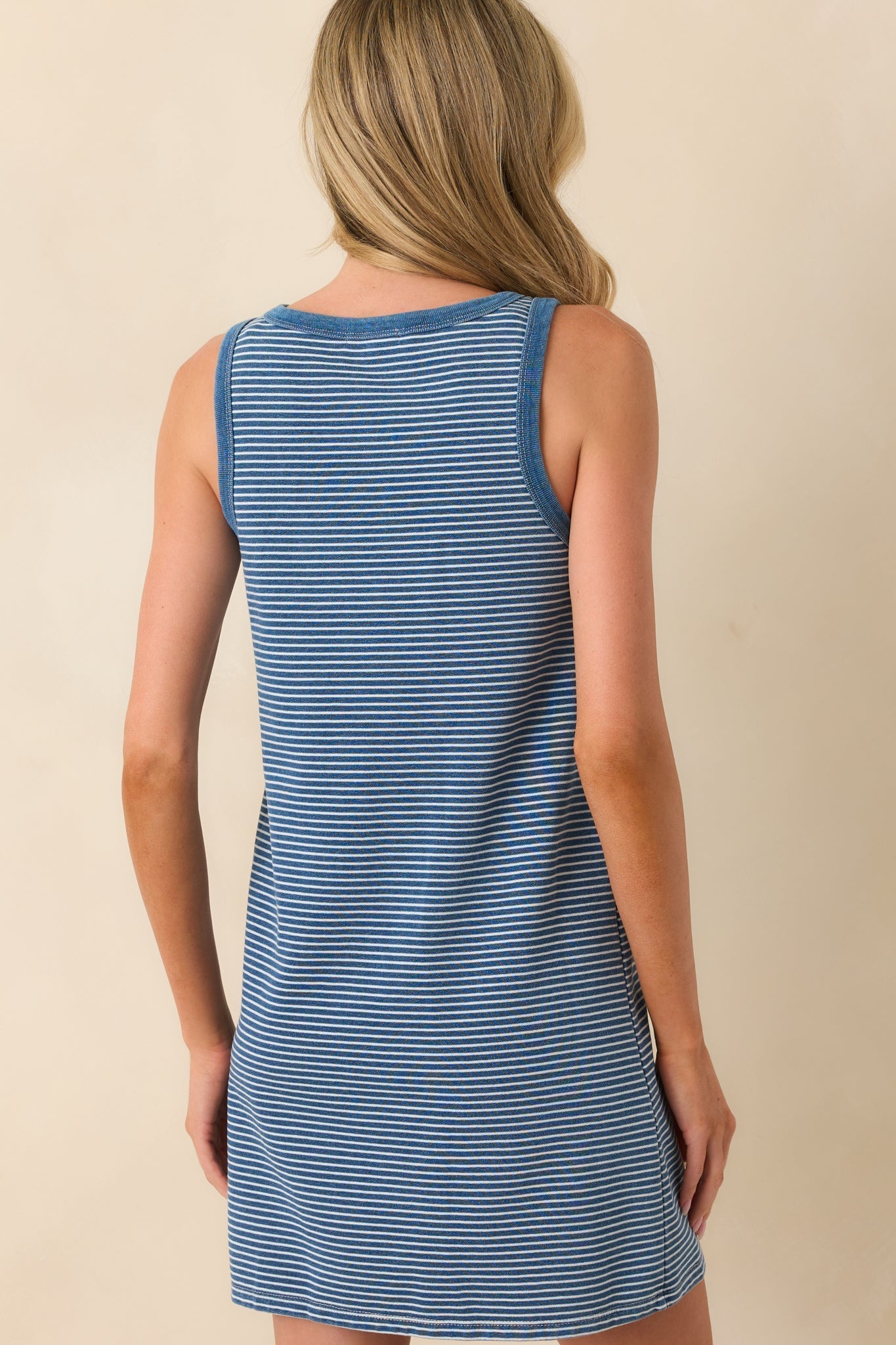 Z Supply Blue Cotton Mathis Striped Mini Dress