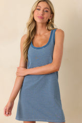 Z Supply Blue Cotton Mathis Striped Mini Dress