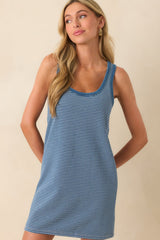 Z Supply Blue Cotton Mathis Striped Mini Dress