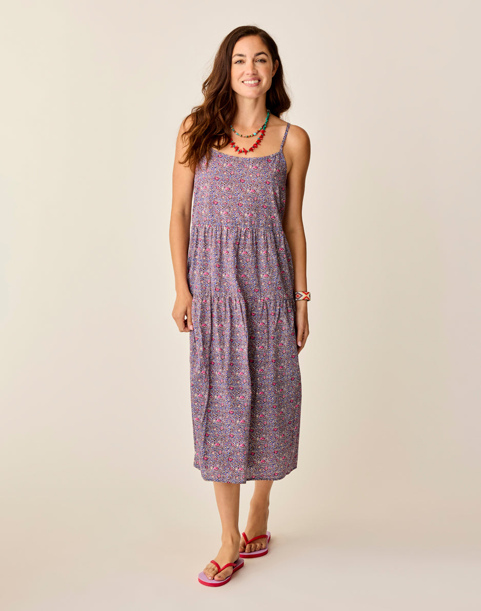 Jacey Textured Dress: Pink Garden