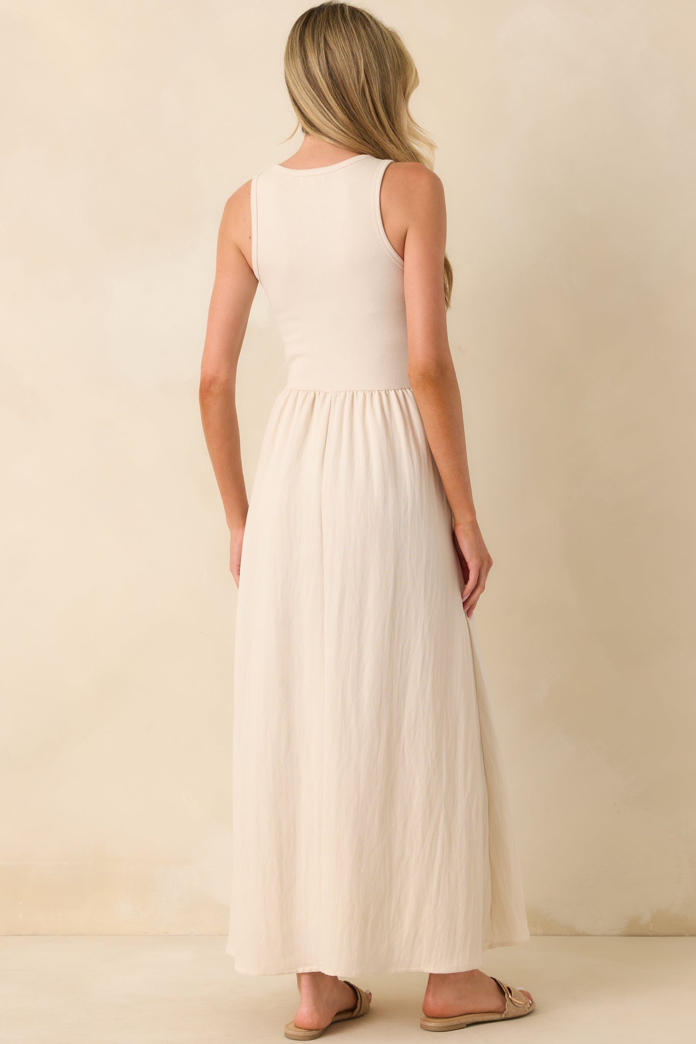 Z Supply Beige Charlotte Rib Midi Dress