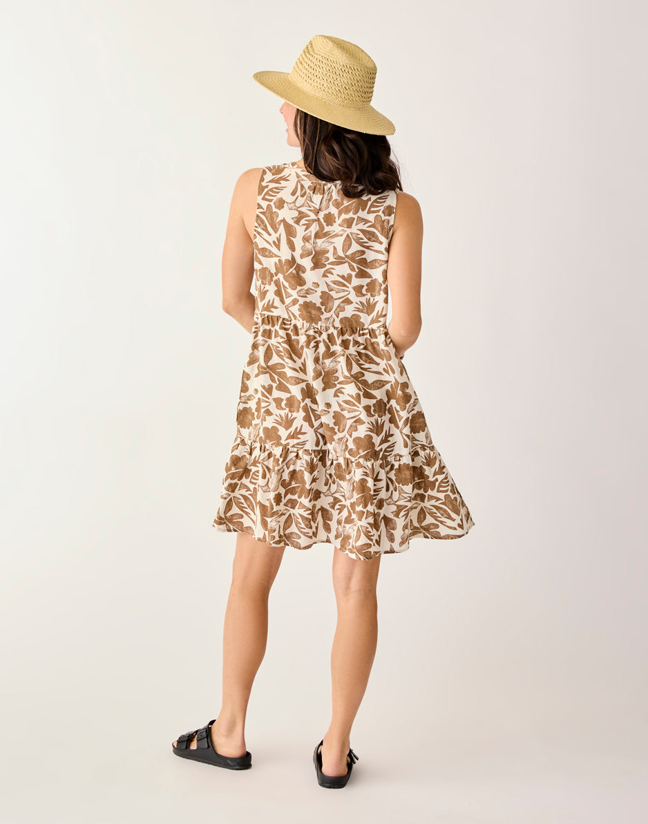 Nellie Linen Dress: Rum Print