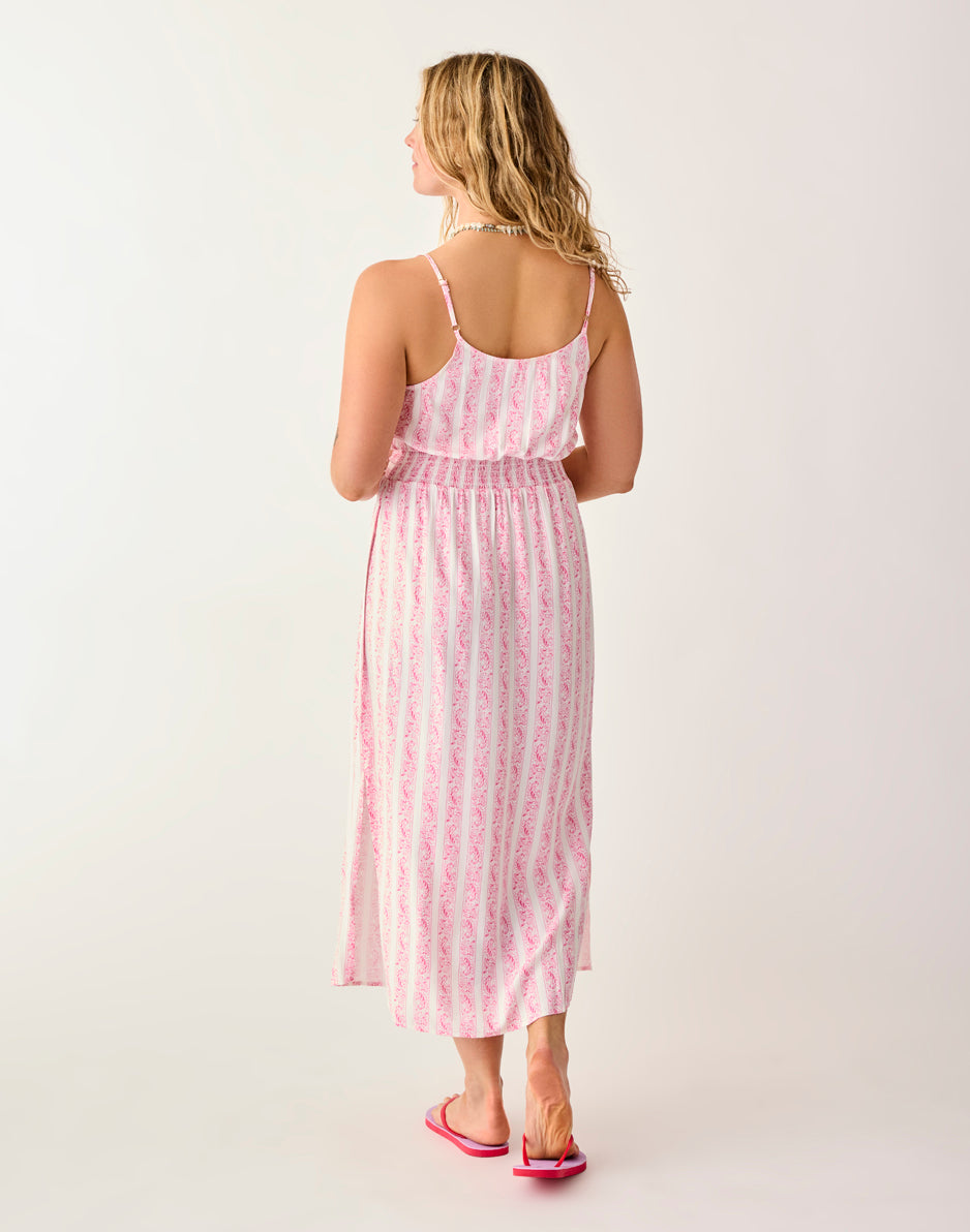 Macy Dress: Pink Paisley
