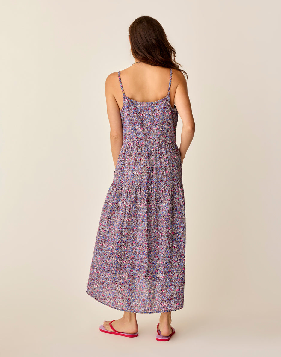 Jacey Textured Dress: Pink Garden