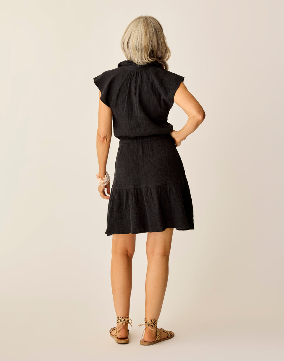 Alex Gauze Dress: Black