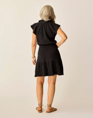 Alex Gauze Dress: Black