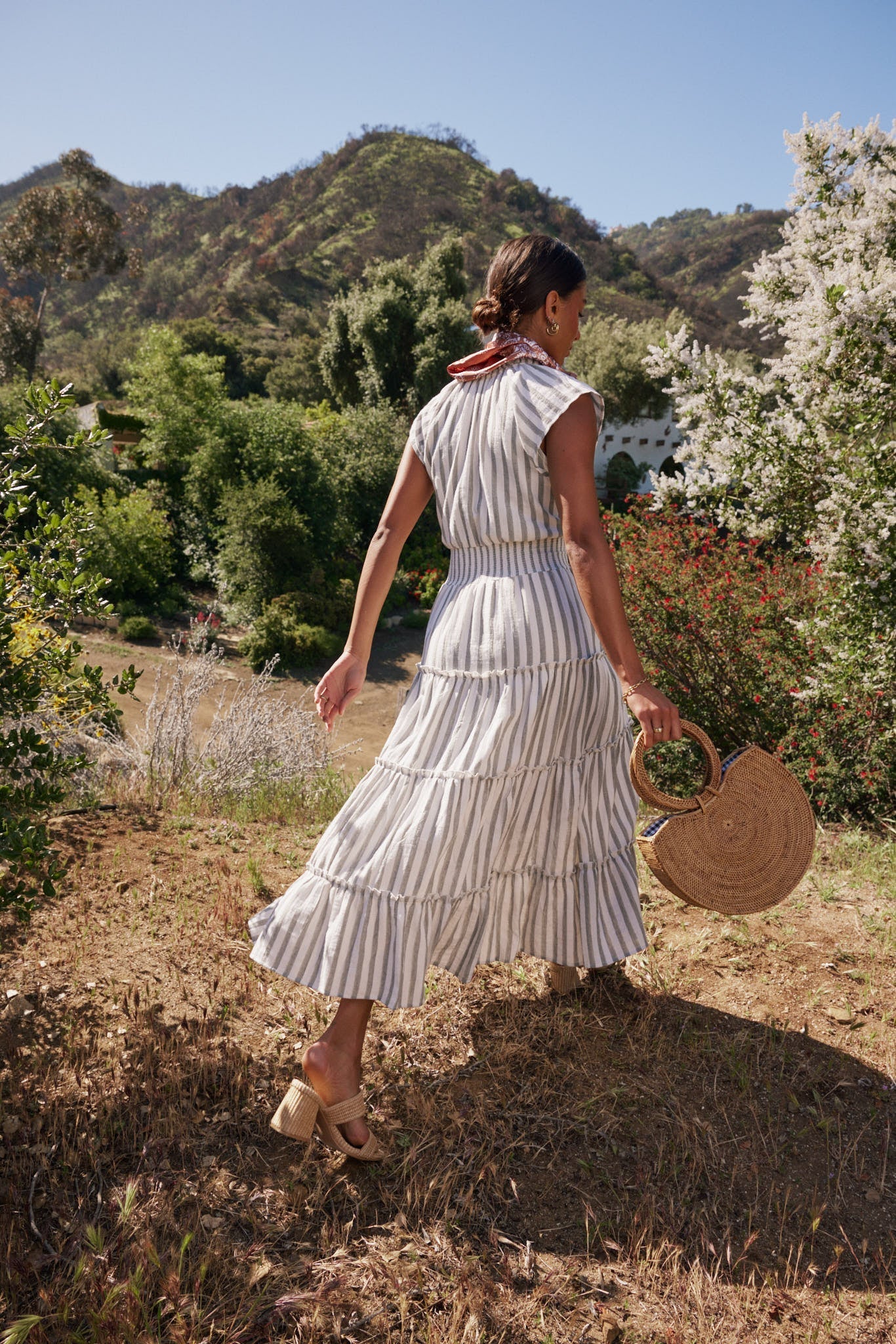 Claire Striped Maxi Dress in Indigo
