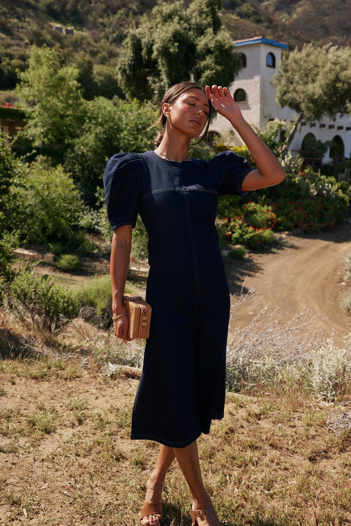 Campbell Denim Dress in Dark Wash