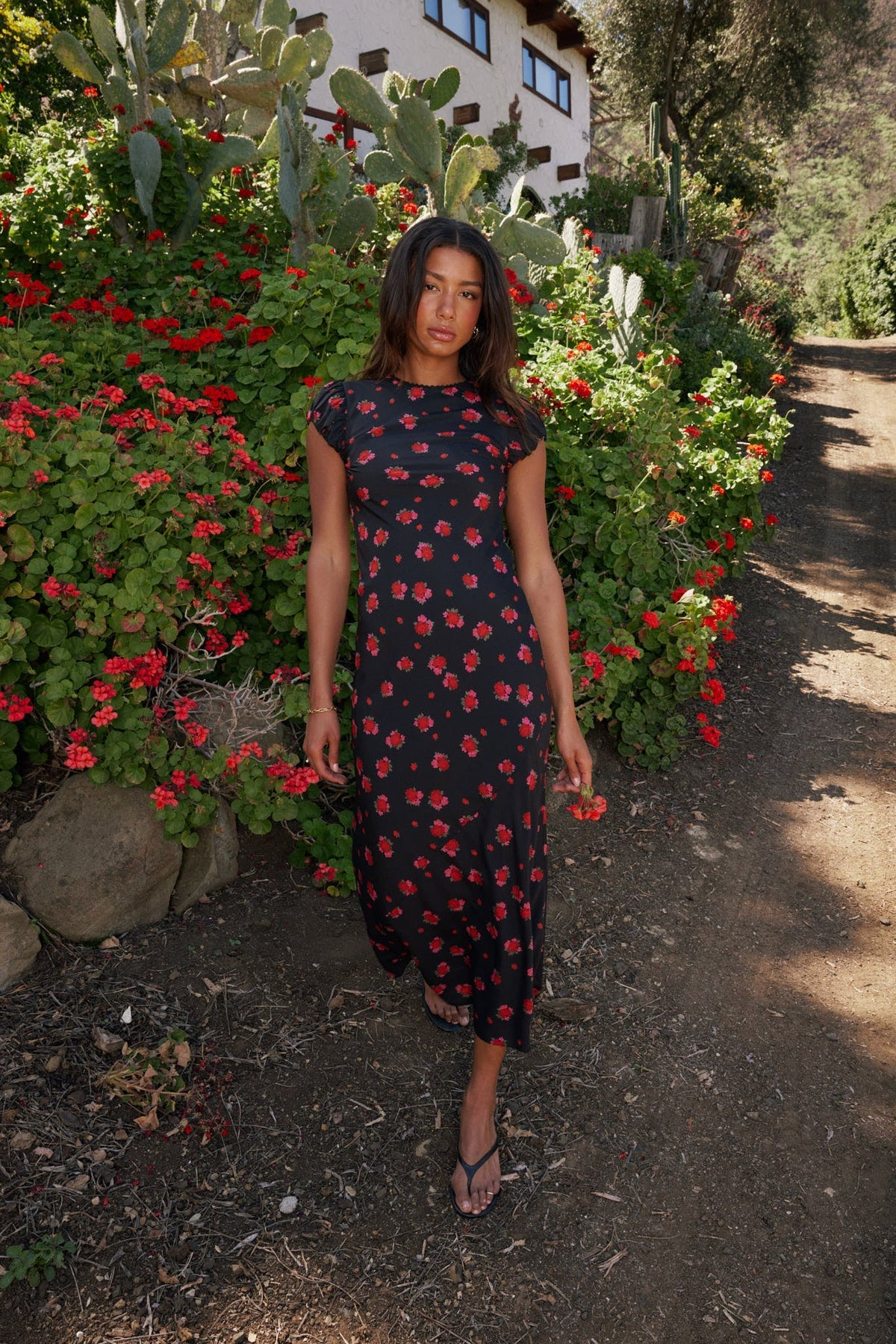 Ellianna Floral Maxi Dress in Black