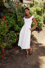 Colin Midi Dress in Cream