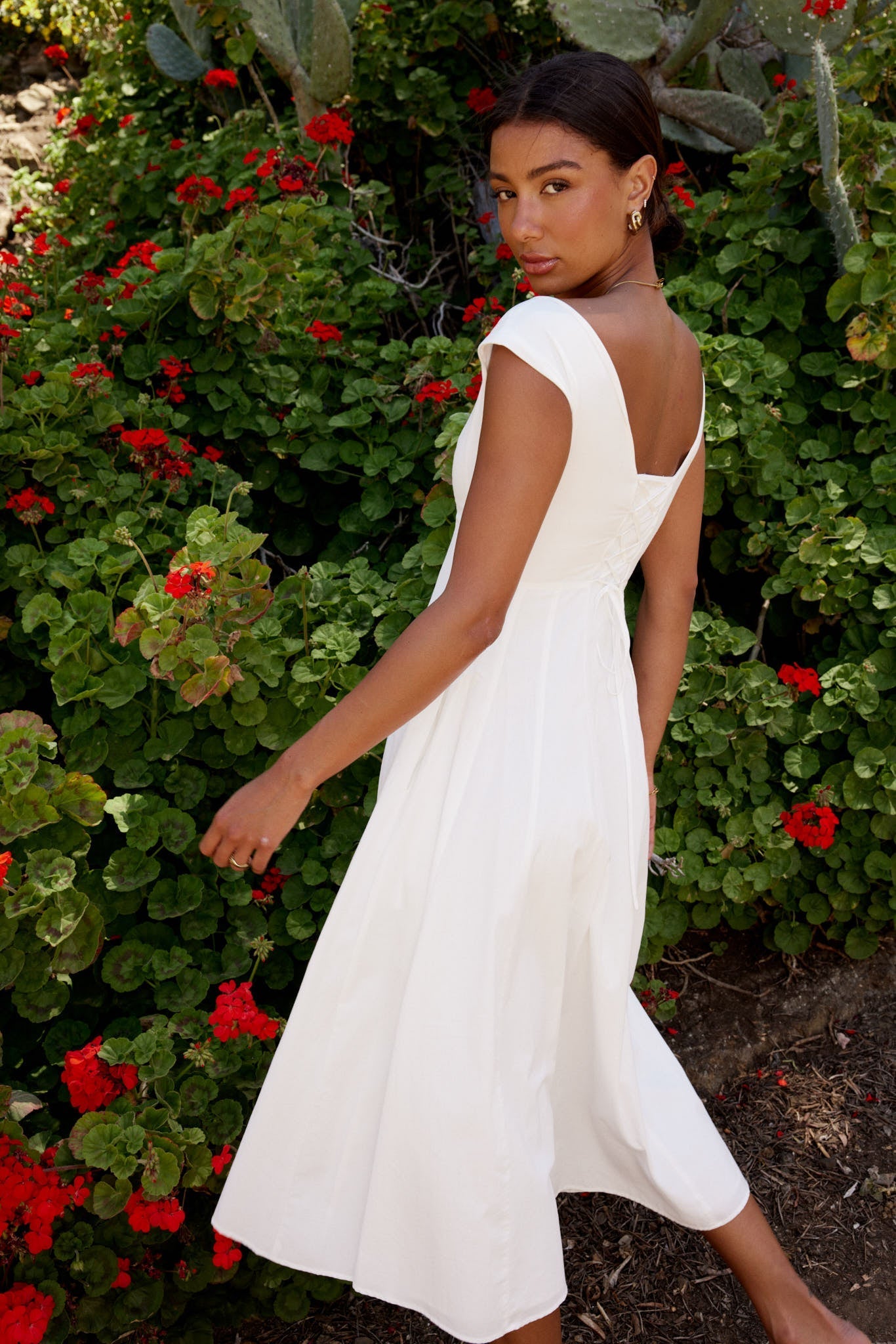 Colin Midi Dress in Cream