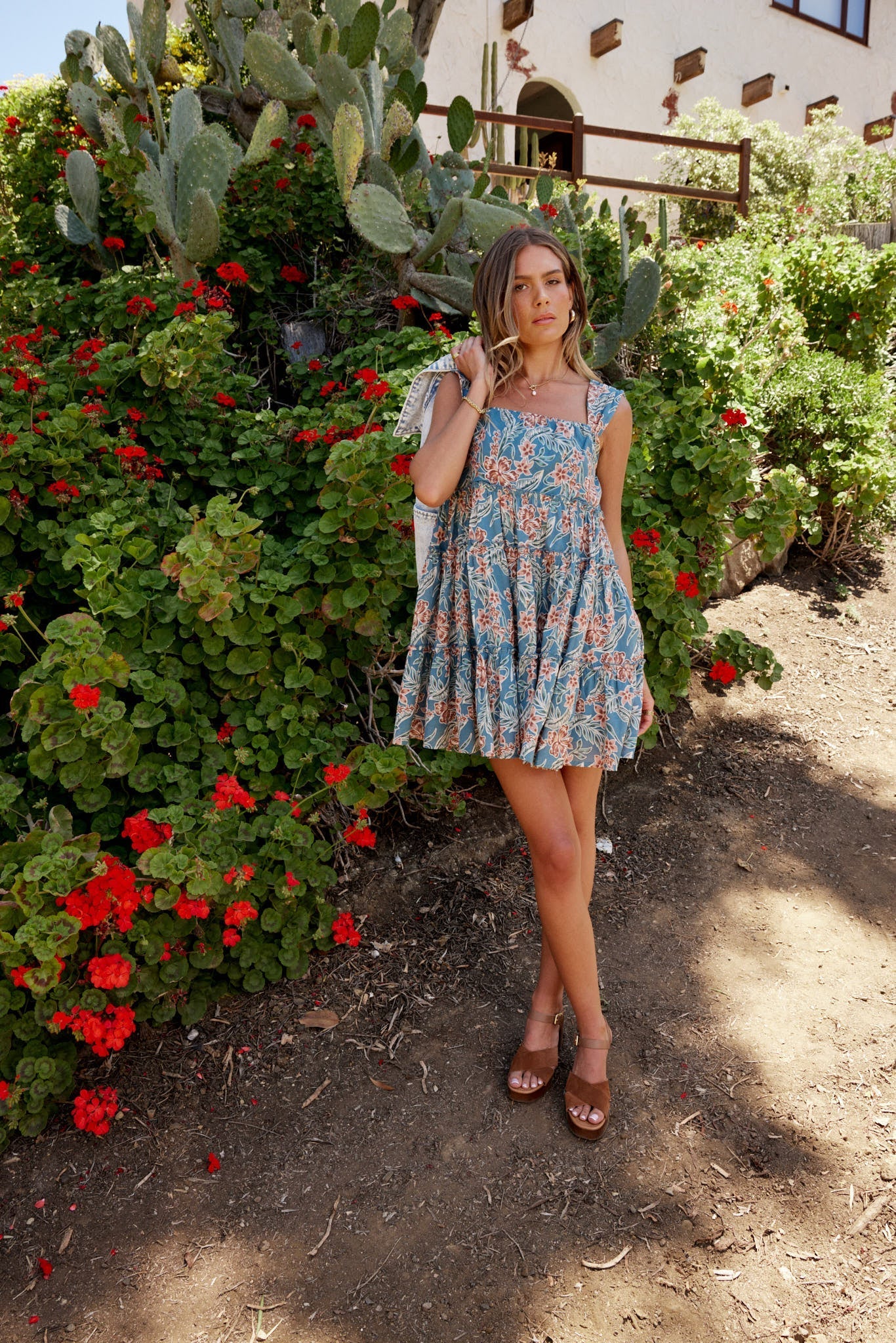 Shawn Floral Mini Dress in Teal