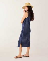 Elodie Rib Dress: Blue Stripe