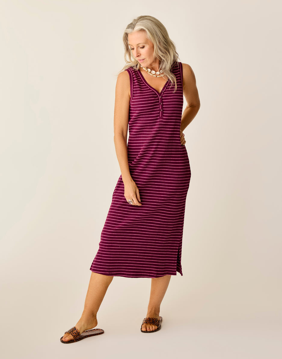 Elodie Rib Dress: Nirvana Stripe