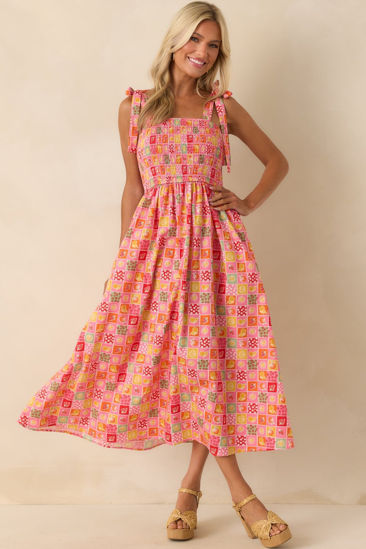 The Power Of Love Pink Multi Patchwork Print Maxi Dress