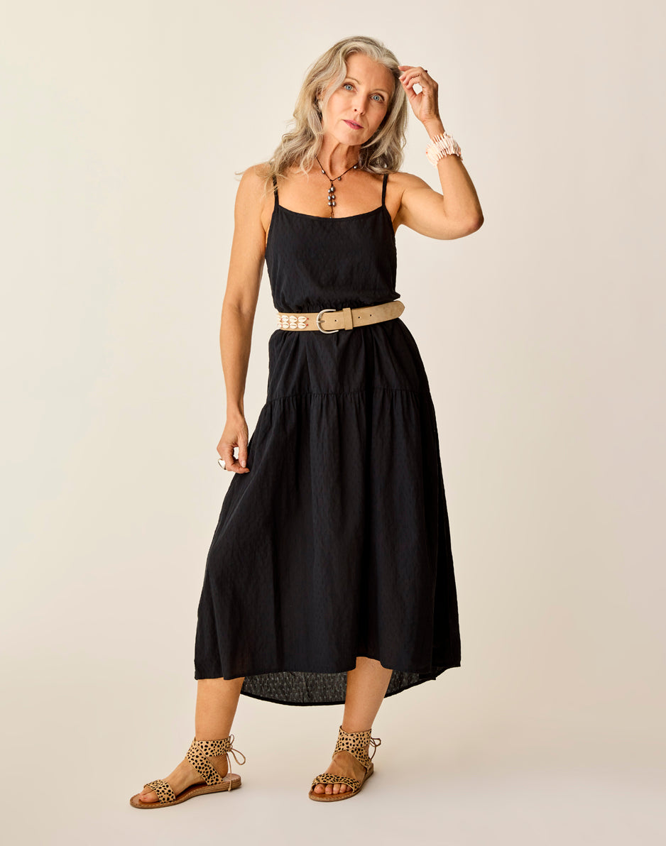 Jacey Textured Dress: Black Texture