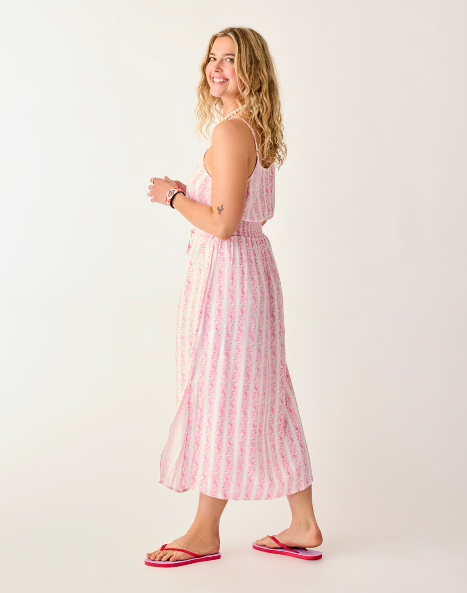 Macy Dress: Pink Paisley