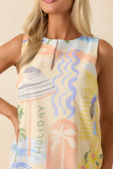 Prosperina Catania Multi Print Cotton Shift Dress