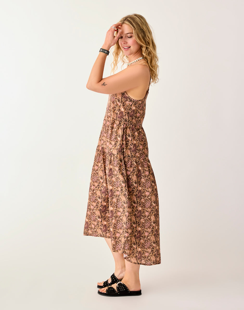 Jacey Textured Dress: Rum Floral