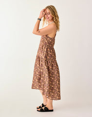 Jacey Textured Dress: Rum Floral