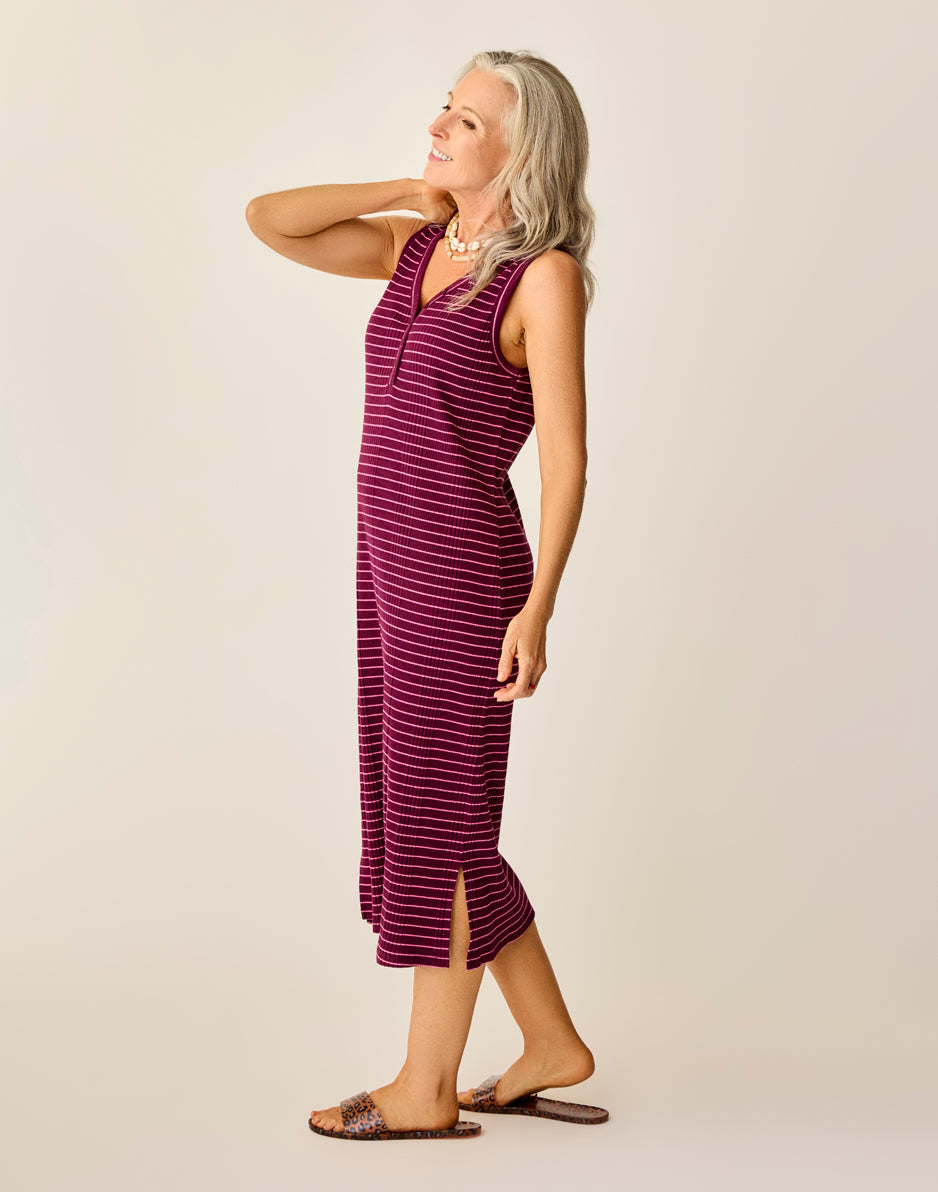 Elodie Rib Dress: Nirvana Stripe